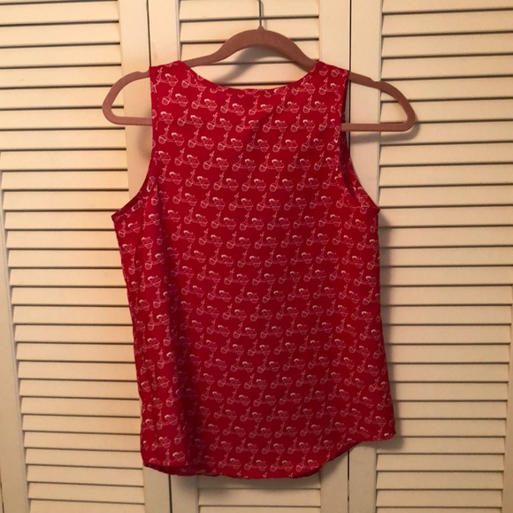 Bright pink Banana Republic scooter print tank top - Picture 4 of 4